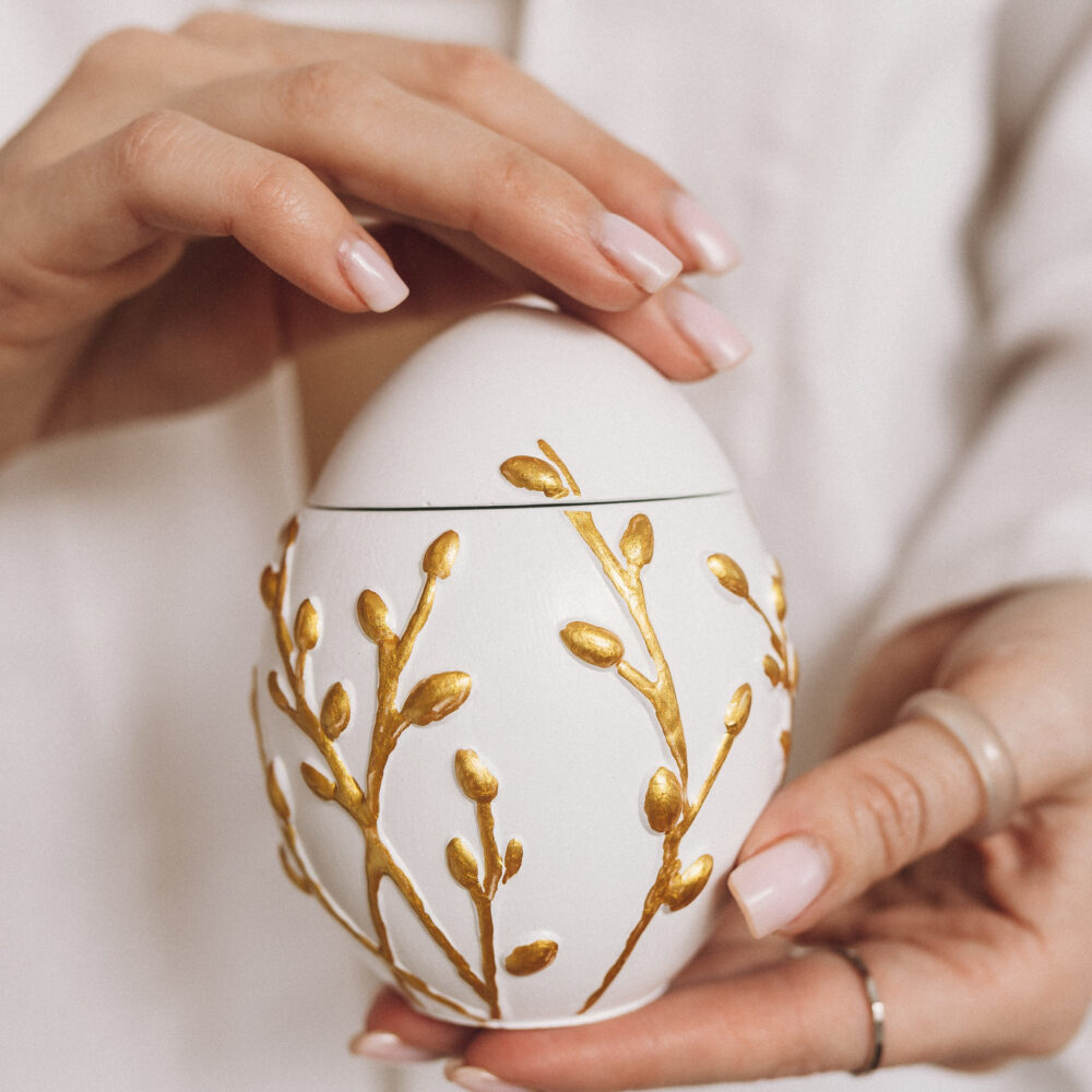 Свічка у кашпо "Вербові гілочки"