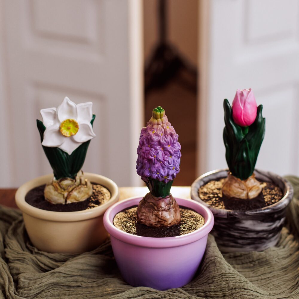 Свічка в горщику «Квітка» (гіацинт / нарцис / тюльпан)